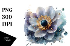 Anemone with Golden Insertions Watercolor Product Image 3