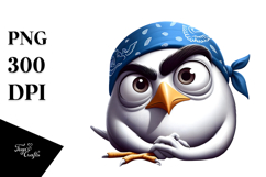 Serious Bird in a Bandana, Transparent PNG Product Image 1