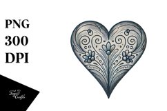 Vintage Hand Drawn Heart Made of PNG Product Image 1