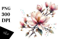 Magnolia with Metallic Insertions PNG Product Image 1