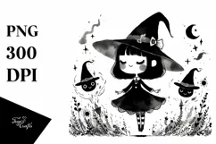 Gothic Quirky Witch | Tshirt|Tumbler|Mug|Clipart Product Image 3