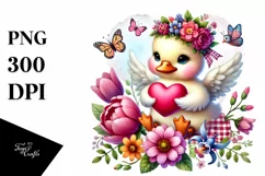 Colorful Duck on Flower PNG Product Image 1
