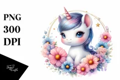 Cosmos Frame Baby Unicorn | Sublimation | Clipart Product Image 3