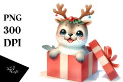 Energetic Seal with Reindeer Horns PNG Product Image 3