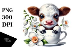 Smiling Baby Highland Cow PNG Product Image 1