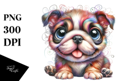 Baby Bulldog with Big Eyes PNG Product Image 1