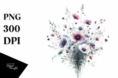 Vibrant Watercolor Wild Flowers | Sublimation | Clipart Product Image 1