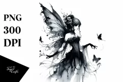 Washed Watercolor Gothic Fairy, High-Res PNG Product Image 3