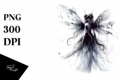 Washed Watercolor Gothic Fairy, High-Res PNG Product Image 1