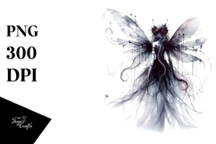 Washed Watercolor Gothic Fairy, High-Res PNG Product Image 1