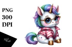 Pastel Cute Baby Unicorn Posing | Sublimation Clipart Product Image 3