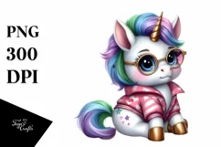 Pastel Cute Baby Unicorn Posing | Sublimation Clipart Product Image 3