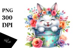 Vibrant Boho Cute Baby Bunny Bubbly | Sublimation Clipart Product Image 3
