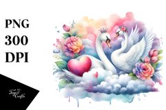 Colorful Swan on Cloud PNG Product Image 1