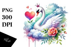 Colorful Swan on Cloud PNG Product Image 1
