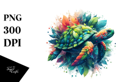Vibrant Turtle Made of Plant Leaves PNG Product Image 1