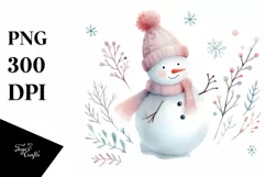 Snow Man with Scarf, High-Res PNG Product Image 1
