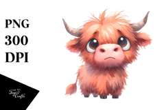 Confused Highland Cow with Goofy Smile PNG Product Image 1