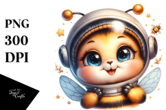 Cute Baby Bee Astronaut PNG Product Image 1