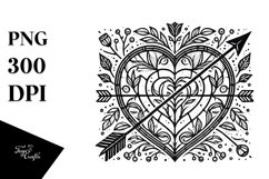 Stained Heart with Arrow PNG Product Image 1
