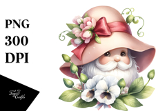Cute Gnome with Sweet Pea PNG Product Image 1