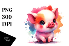 Cute Baby Pig in Style | Clipart Product Image 1
