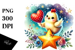 Colorful Chicken on Star PNG Product Image 1