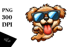 Cartoony Puppy with Sunglasses, PNG Product Image 1