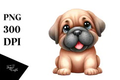 Baby Mastiff Watercolor PNG Product Image 1