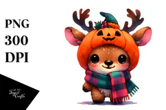 Cute Baby Elk Dressed for Halloween | Clipart Product Image 1