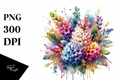 Colorful Hyacinth Bouquet Abstract Clipart Product Image 1