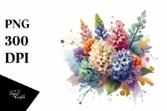 Colorful Hyacinth Bouquet Abstract Clipart Product Image 1