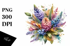 Colorful Hyacinth Bouquet Abstract Clipart Product Image 3