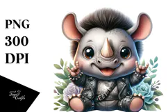 Cute Baby Rhino PNG Product Image 1