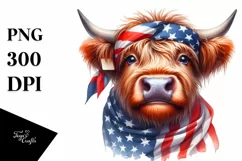Watercolor Highland Cow Portrait Clipart Product Image 1