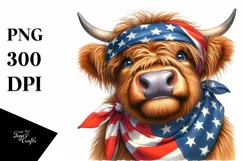 Watercolor Highland Cow Portrait Clipart Product Image 1