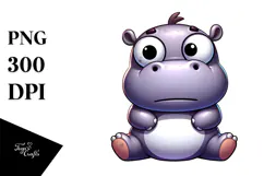 Silly Hippo with Sarcastic Eyes, PNG Product Image 1