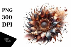 Abstract Artistic Sunflower Watercolor Clipart Product Image 3