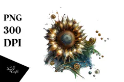 Abstract Artistic Sunflower Watercolor Clipart Product Image 1