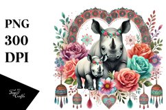 Boho Baby Rhino PNG Product Image 1