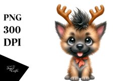 Enthusiastic Malinois in Christmas Theme PNG Product Image 3