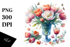 Watercolor with Large Tulip | Clipart Product Image 3