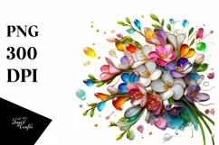 Watercolor Luxury Flower Splash Clipart Product Image 1