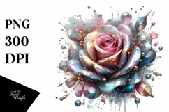 Abstract Shiny Rose Watercolor Splash | Sublimation | Product Image 1