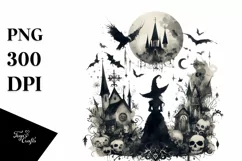Gothic Witch Illustration | Tshirt|Tumbler|Mug|Clipart Product Image 3