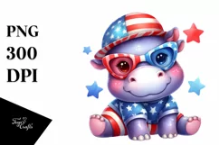 Colorful Cuter Baby Hippo Watercolor Product Image 3