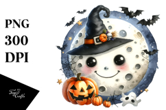 Wimsical Halloween Moon | Sublimation | Clipart Product Image 1