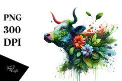 Vibrant Abstract Cow PNG Product Image 1