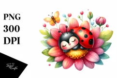 Colorful Cute Baby Ladybug Watercolor Product Image 3