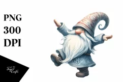 Vintage Dancing Gnome Clipart PNG Product Image 1